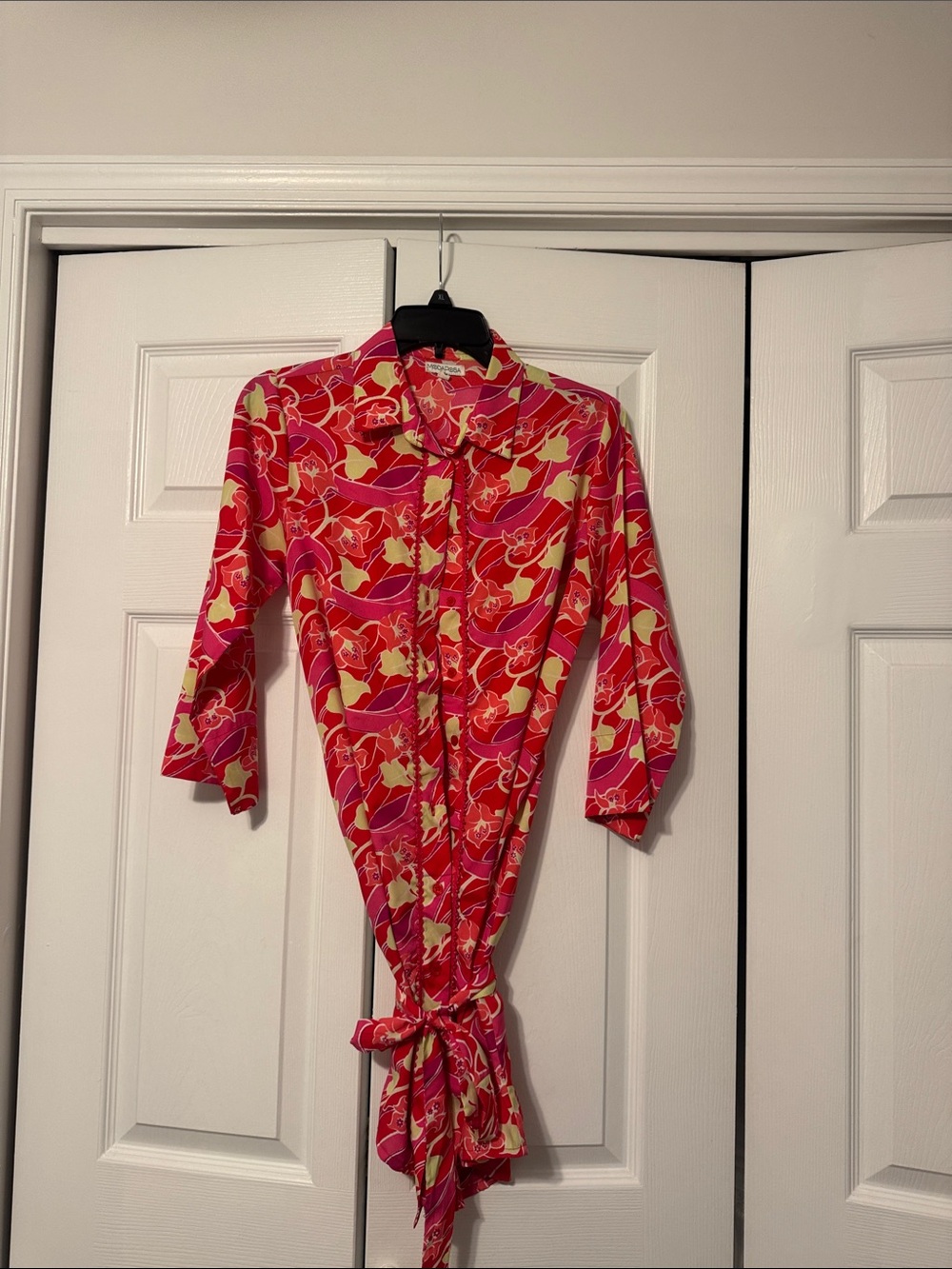 Moda Posa Long Sleeve Tie Floral Dress